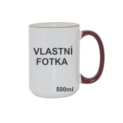 Extra velký 0,5l hrnek s vlastní fotkou | červené ucho